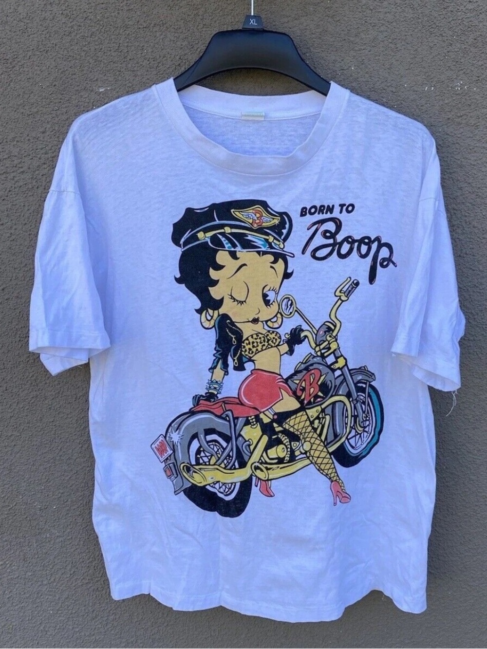 Gildan White Betty Boop "Born to Boop" Graphic Tee